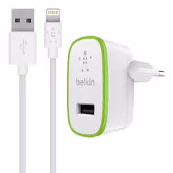 Belkin Boost up, Intérieure, Secteur, 2,4 A, 1,2 m, Vert, Blanc