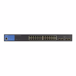 Linksys Switch réseau manageable 24 ports Gigabit avec 4 ports uplink SFP 1 G - PoE / PoE+ - Vue supplémentaire 3