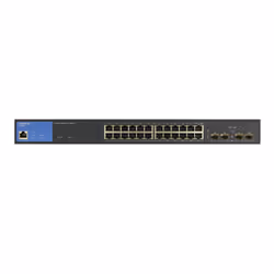 Linksys Switch réseau manageable 24 ports Gigabit avec 4 ports uplink SFP 1 G - PoE / PoE+ - Vue supplémentaire 4