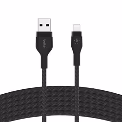 Belkin CAA010BT3MBK, 3 m, USB A, USB C/Lightning, Mâle, Mâle, Noir