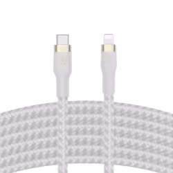 Belkin CAA011BT2MWH, 2 m, USB C, USB C/Lightning, Mâle, Mâle, Blanc