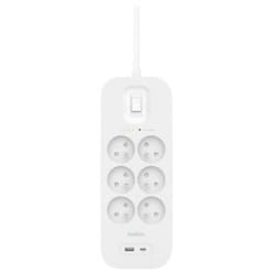 Belkin Connect Blanc 6 sortie(s) CA 2 m