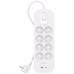 Belkin SRB003CA2M, 900 J, 8 sortie(s) CA, Type E, Type E, Blanc, 2 m