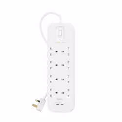 Belkin Connect, 900 J, 8 sortie(s) CA, Type G (BS 1363), Type G (BS 1363), Blanc, Universel