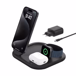 Belkin BoostCharge, Intérieure, USB, Recharge sans fil, 1,5 m, Noir