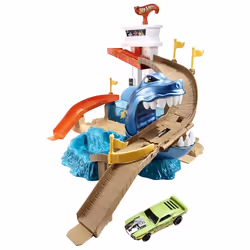 Mattel How Wheels Color Shifters Piste Requin Attaque 2016 Pkg, Ensemble véhicule et piste, 4 an(s), Plastique, Multicolore