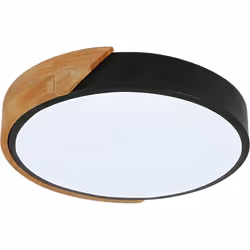 Led Plafonnier, 24W plafonnier bois Moderne Rond Blanc Froid 6000K Ø30CM Chambre la Cuisine le Salon le Balcon et le Couloir - Goeco