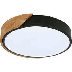 Led Plafonnier, 24W plafonnier bois Moderne Rond Blanc Froid 6000K Ø30CM Chambre la Cuisine le Salon le Balcon et le Couloir - Goeco