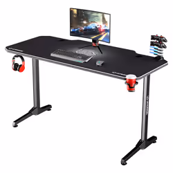 Ultradesk Frag, Droit, Forme libre, Acier inoxydable, Jouer, Noir, Blanc, 1400 mm