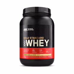 Optimum Nutrition Gold Standard 100%, Poudre, Isolation de la protéine de lactosérum, Crème, Vanille, 24 g, 1 g, 0,5 g