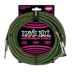 Ernie Ball P06077 câble audio 3,05 m 6,35 mm Noir, Vert