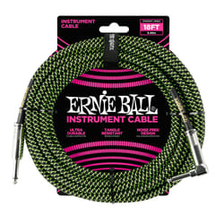 Ernie Ball P06082 câble audio 5,49 m 6,35 mm Noir, Vert