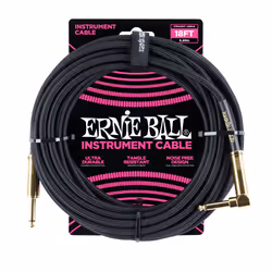 Ernie Ball P06086, 6,35 mm, Mâle, 6,35 mm, Mâle, 5,49 m, Noir