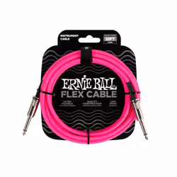 Ernie Ball Câble Instrument Flex Droit/Droit 3m - Rose, 6,35 mm, Mâle, 6,35 mm, Mâle, 3,05 m, Rose