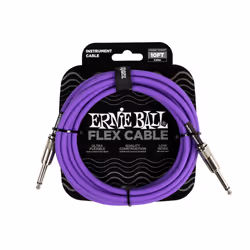 Ernie Ball Câble Instrument Flex Droit/Droit 3m - Violet, 6,35 mm, Mâle, 6,35 mm, Mâle, 3,05 m, Violet