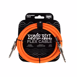 Ernie Ball Câble Instrument Flex Droit/Droit 3m - Orange, 6,35 mm, Mâle, 6,35 mm, Mâle, 3,05 m, Orange
