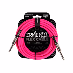 Ernie Ball Câble Instrument Flex Droit/Droit 6m - Rose, 6,35 mm, Mâle, 6,35 mm, Mâle, 6,1 m, Rose