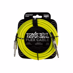 Ernie Ball Câble Instrument Flex Droit/Droit 6m - Vert, 6,35 mm, Mâle, 6,35 mm, Mâle, 6,1 m, Vert
