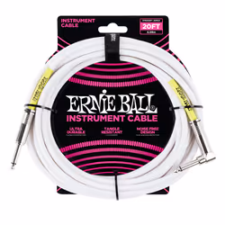 Ernie Ball P06047, 6,35 mm, Mâle, 6,35 mm, Mâle, 6,09 m, Blanc