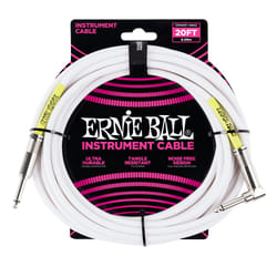 Ernie Ball P06047 câble audio 6,09 m 6,35 mm Blanc