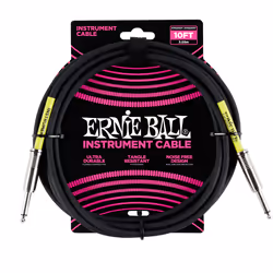 Ernie Ball P06048, 6,35 mm, Mâle, 6,35 mm, Mâle, 3 m, Noir