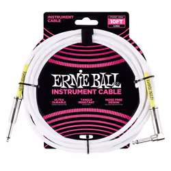 Ernie Ball P06049, 6,35 mm, Mâle, 6,35 mm, Mâle, 3,05 m, Blanc
