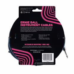 Ernie Ball P06060 câble audio 7,62 m 6,35 mm Noir, Bleu
