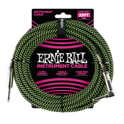 Ernie Ball P06066 câble audio 7,62 m 6,35 mm Noir, Vert