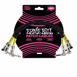 Ernie Ball P06075, 6,35 mm, Mâle, 6,35 mm, Mâle, 0,3 m, Noir, Jaune