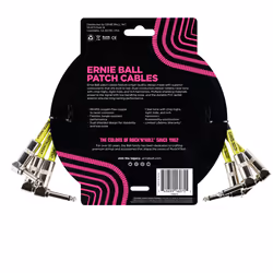 Ernie Ball P06075 câble audio 0,3 m 6,35 mm Noir, Jaune
