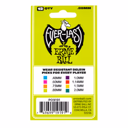 Ernie Ball P09191 médiator 12 pièce(s) Delrin Jaune