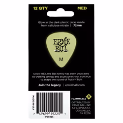 Ernie Ball P09225 médiator 12 pièce(s) Cellulose Jaune
