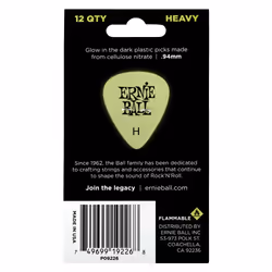 Ernie Ball P09226 médiator 12 pièce(s) Cellulose Jaune