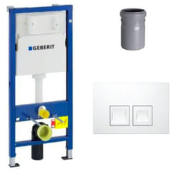 Ensemble bati-support Geberit Duofix UP100 + reservoir pour wc 112 cm + Plaque DELTA50 + Manchon de raccordement (458.103.00.1-1