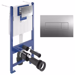 Le pack bâti support sol-mur pour WC suspendu + plaque de déclenchement double touche chrome + Manchon 90/100, Villeroy & Boc ...