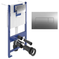 Viconnect Pro s Pack Bâti support pour wc suspendu + Plaque double touche chrome + Manchon 90/100 (92214461VS0) - Villeroy&boch