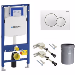 Description générale Le Pack Bâti-support + Plaque de commande Sigma01 Blanche de Geberit est conçu pour une installation eff ...