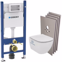Optez pour la qualité et la simplicité d’installation du Pack WC Bâti support + Cuvette Ideal Standard Tesi Aquablade + Plaqu ...