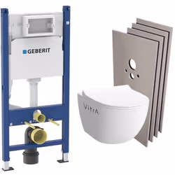 Laissez vous tenter par la qualité et la simplicité d’installation du Pack WC Bâti support + Cuvette Vitra Sento Rim-Ex + Aba ...