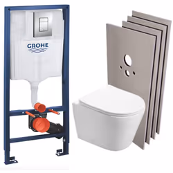 Optez pour la qualité et la simplicité d’installation du Pack WC Bâti-support + WC Swiss Aqua Technologies Infinitio sans bri ...