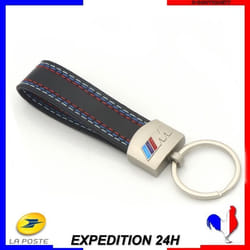 Porte-clés - BMW - M - Cuir - Noir - Idéal cadeau