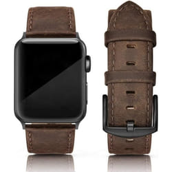 Bracelet en cuir vintage pour Apple Watch Series 7 6 5 4 3 2 1 SE Sports Edition pour hommemarron rétro