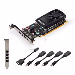 PNY VCQP1000V2-PB, Quadro P1000 V2, 4 Go, GDDR5, 128 bit, 5120 x 2880 pixels, PCI Express x16 3.0