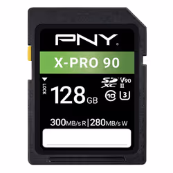 PNY X-PRO 90, 128 Go, SDXC, Classe 10, UHS-II, 300 Mo/s, 280 Mo/s