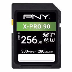 PNY X-PRO 90, 256 Go, SDXC, Classe 10, UHS-II, 300 Mo/s, 280 Mo/s