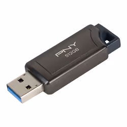 PNY PRO Elite V2, 512 Go, USB Type-A, 3.2 Gen 2 (3.1 Gen 2), 600 Mo/s, Slide, Noir