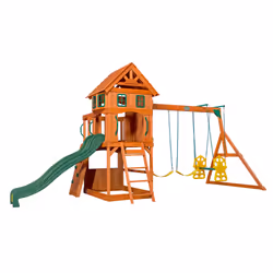 Backyard Discovery Playset Atlantic, 3 an(s), 10 an(s), Bois, 134,9 kg, Bois, Jaune, Vert