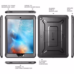 Supcase Unicorn Beetle PRO SUP-IPAD2017-9.7-UBPRO-BLACK/BLACK étui pour tablette 9.7" Housse Noir