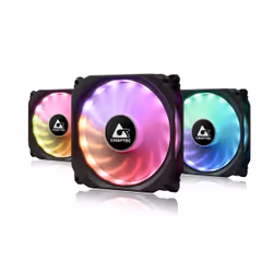 Chieftec CF-3012-RGB, Ventilateur, 12 cm, 1200 tr/min, 16 dB, 53 cfm, Noir