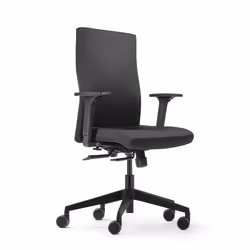 Trendoffice to-strike, Chaise avec assise rembourrée, Dossier rembourré, Noir, Noir, Tissu, Tissu